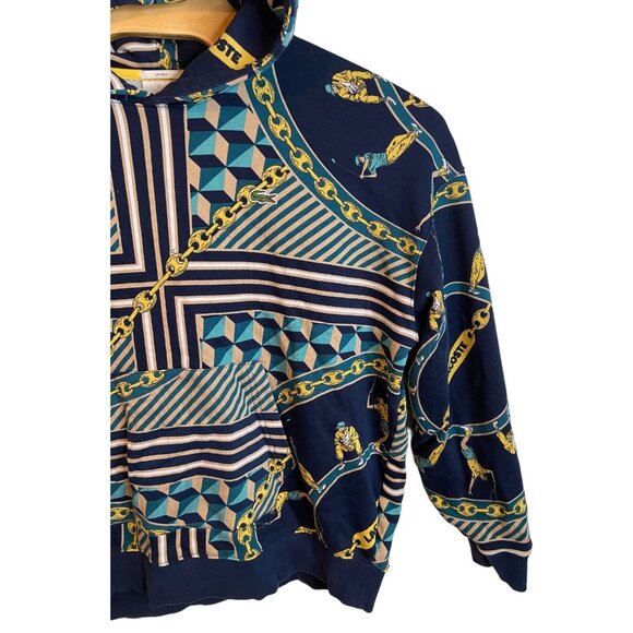 Lacoste XL Unisex LIVE Scarf-Print Sweatshirt Chain links golf print - Picture 12 of 13